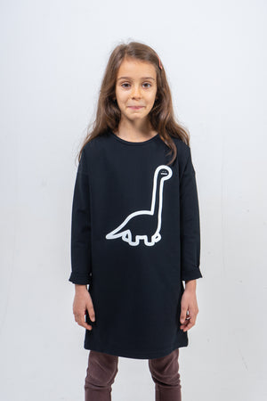 Detské Šaty BRONTOSAURUS Čierne