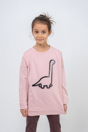 Detská Mikina BRONTOSAURUS Ružová